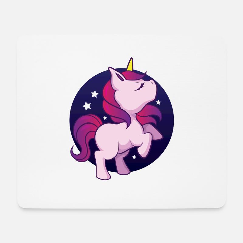 Dreaming unicorn with starry sky - Mouse Pad (horizontal) - white