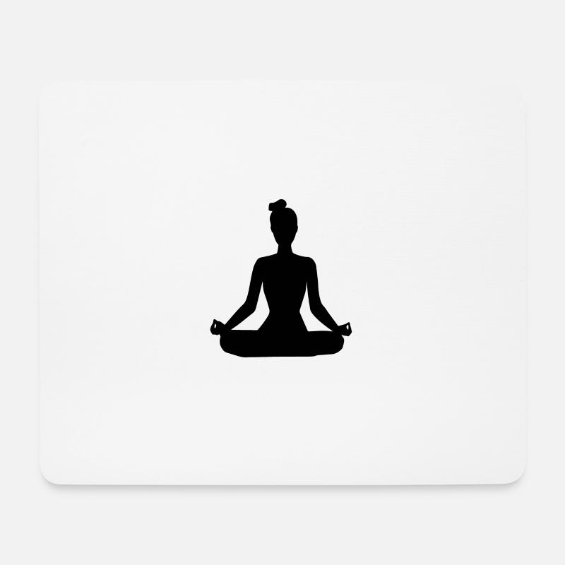 Schneidersitz - Mousepad (Querformat) - Weiß