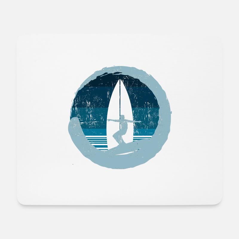 Cool Surfing Design - Mousepad (Querformat) - Weiß