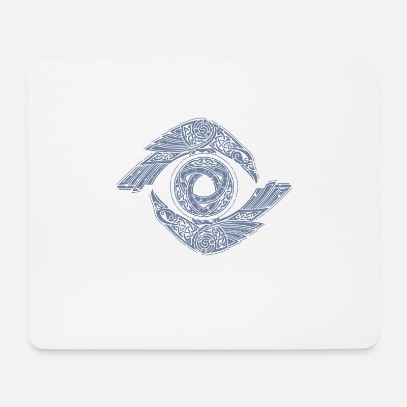 Odin Rabe Huginn Muninn ragnarok myther thor Geschenk - Mousepad (Querformat) - Weiß