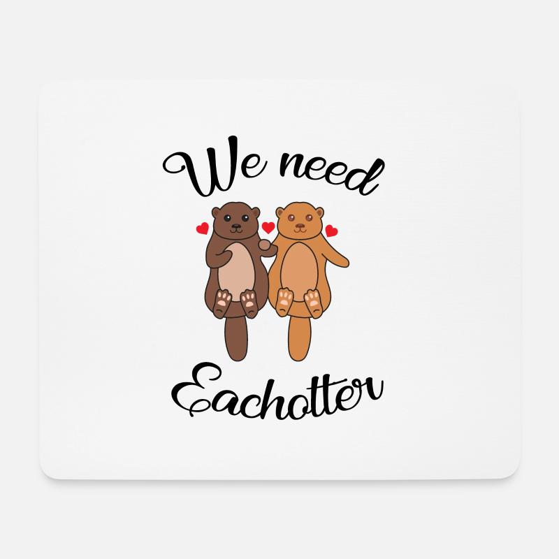 Otter Fischotter Liebe Lieben Verliebt Paar - Mousepad (Querformat) - Weiß