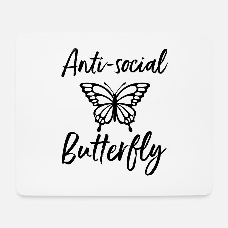 Lustige Anti Social Butterfly Sarkasmus Geschenkidee - Mousepad (Querformat) - Weiß