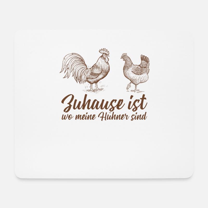 Hühner Huhn Henne Hahn Küken Eier Hühnerstall Farm - Mousepad (Querformat) - Weiß