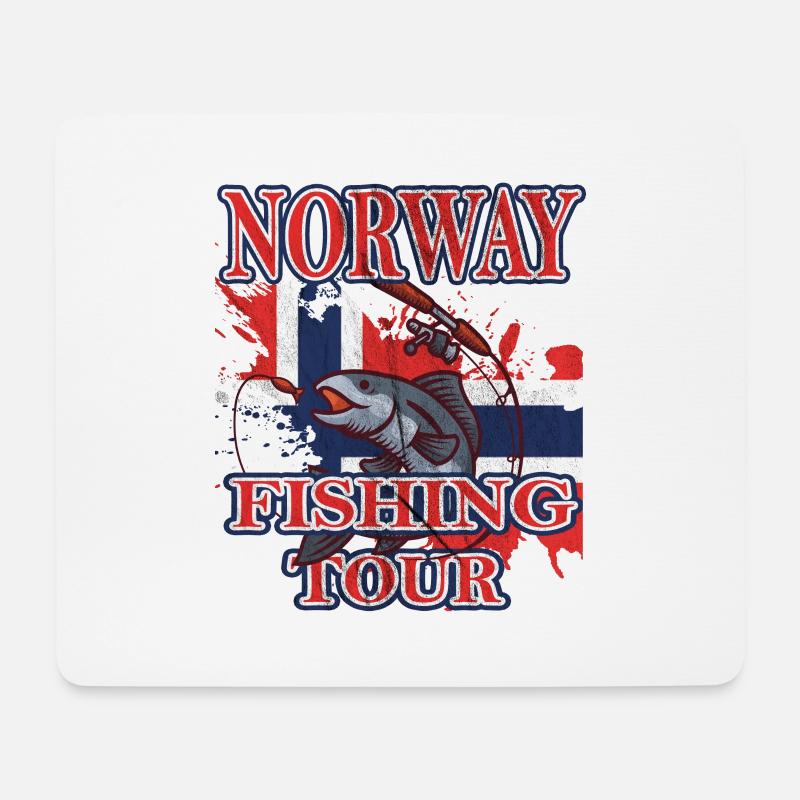 Norway, angeln, Tour - Mousepad (Querformat) - Weiß