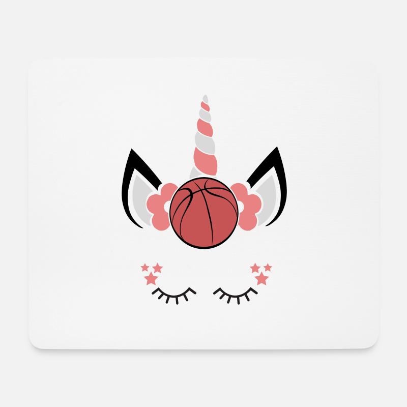BASKETBALL EINHORN GESCHENKIDEE - Mousepad (Querformat) - Weiß