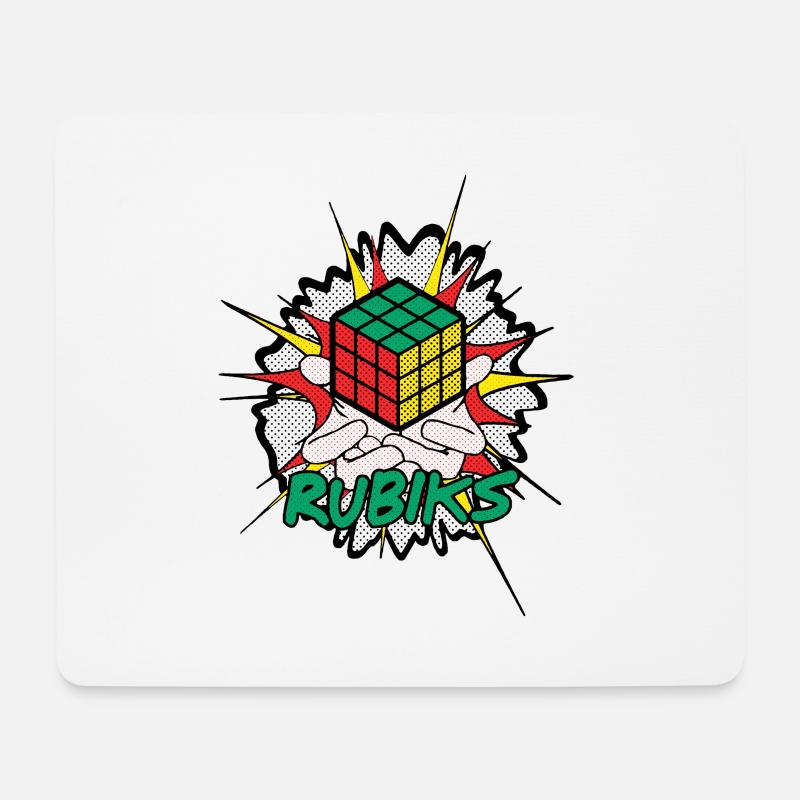 Rubik's Cube Explosion - Mousepad (Querformat) - Weiß