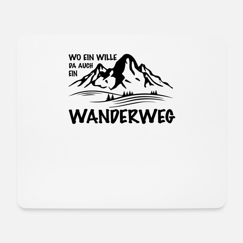 Wanderweg - Mousepad (Querformat) - Weiß