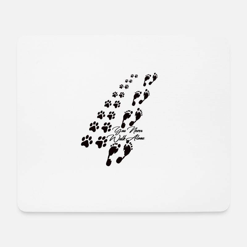 You never walk alone Hund - Mousepad (Querformat) - Weiß