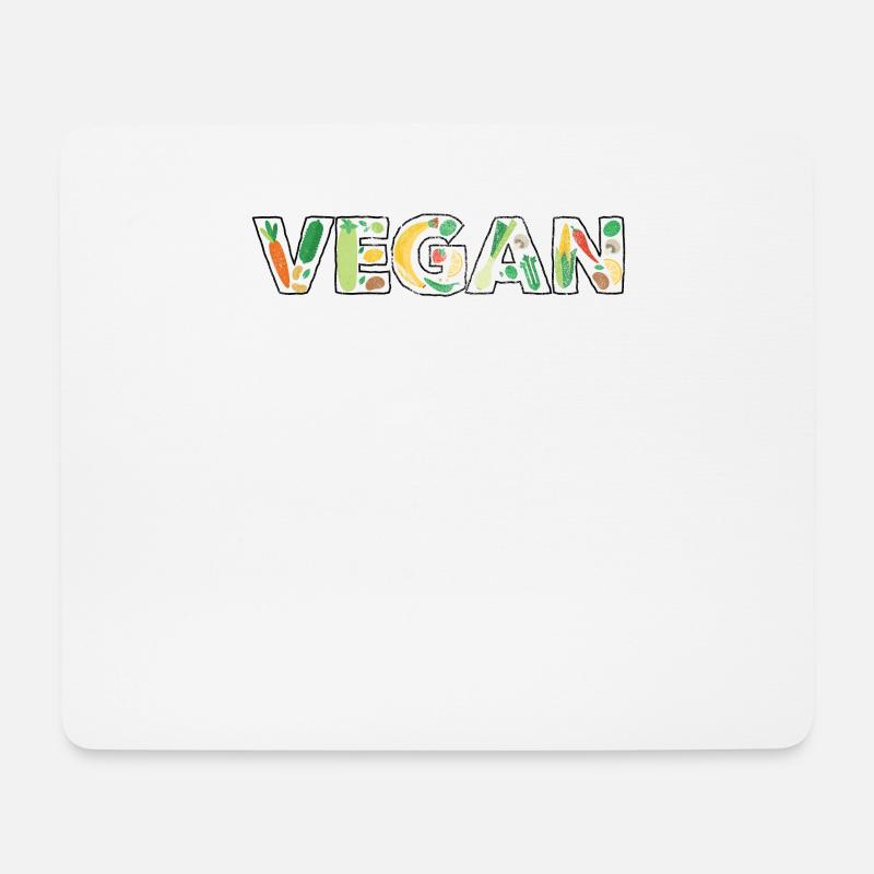Vegan - Mousepad (Querformat) - Weiß