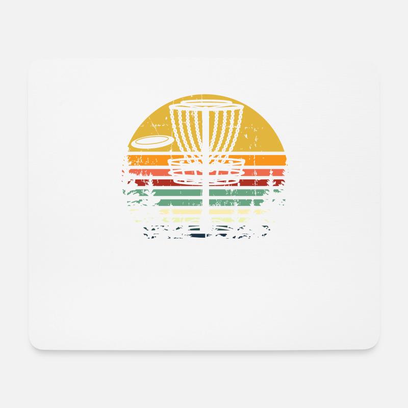 Retro Disc Golf, Frisbee Golfer, Disk Golfer Geschenk, - Mousepad (Querformat) - Weiß