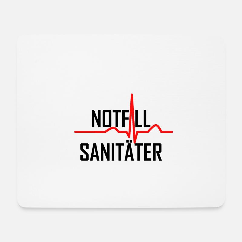 Notfallsanitäter Sinusrhythmus - Mousepad (Querformat) - Weiß