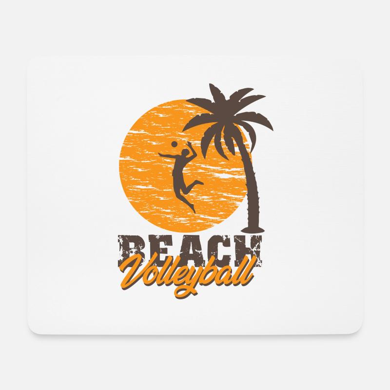 Beachvolleyball - Mousepad (Querformat) - Weiß