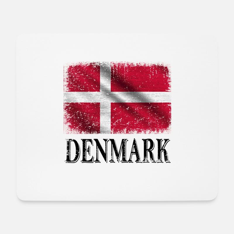 Denmark,Dänemark Flagge - Mousepad (Querformat) - Weiß