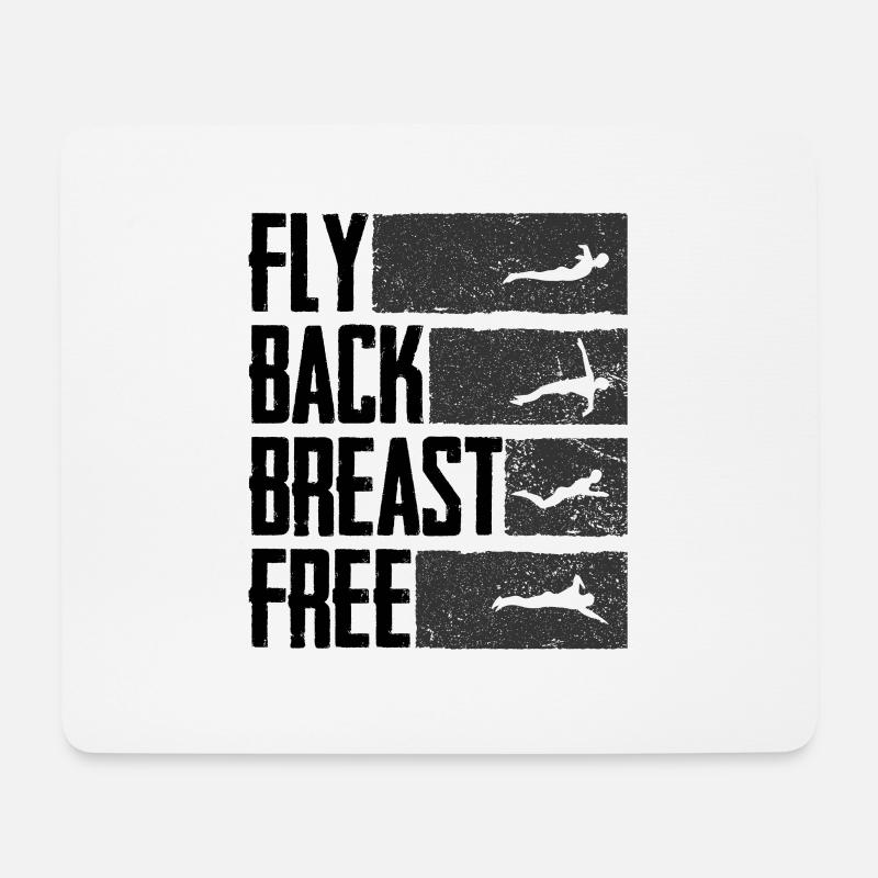 Schwimmer Fly Back Breast Free Geschenk Für Schwim - Mousepad (Querformat) - Weiß