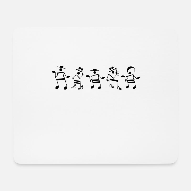 Noten, die tanzen - Musiknoten & Geschenk Musiker - Mousepad (Querformat) - Weiß