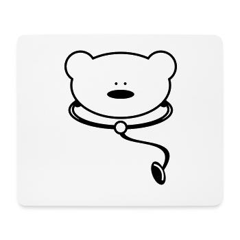 Lustiger Teddybär mit Stethoskop - Mousepad (Querformat) - Weiß - Vorne