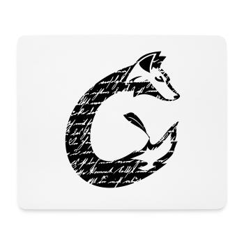 Fuchs Schrift C-Form Silhouette, schwarz - Mousepad (Querformat) - Weiß - Vorne