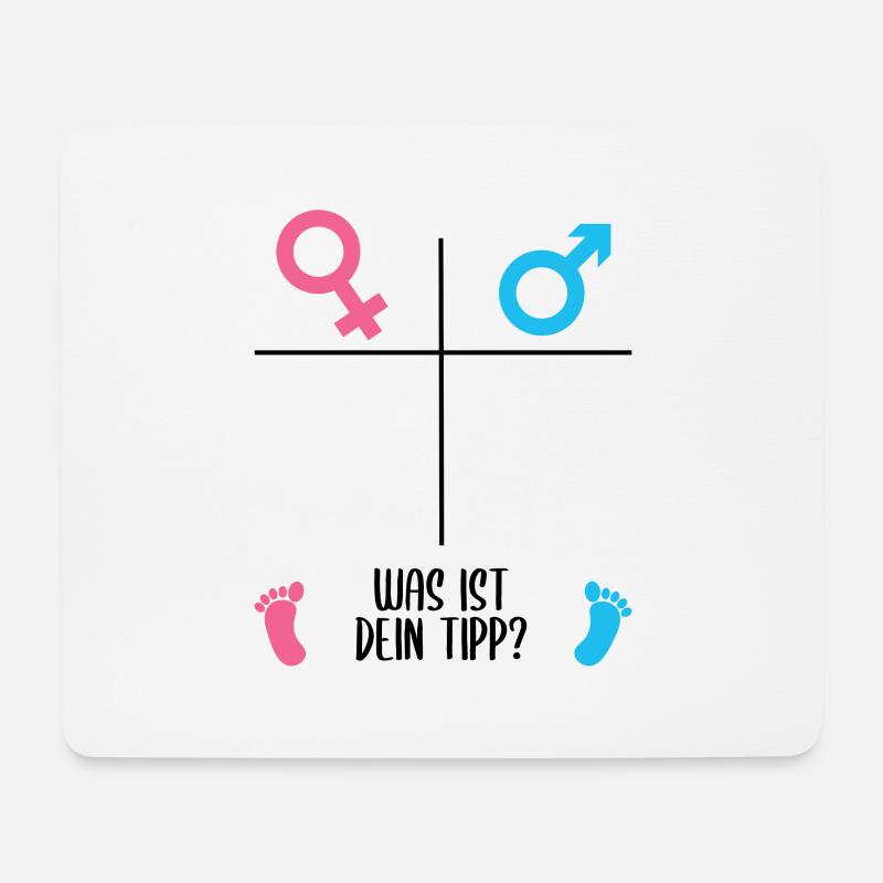 Mädchen oder Junge? Geschlecht raten Gender Reveal - Mousepad (Querformat) - Weiß