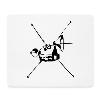 Kleiner Satellit - Mousepad (Querformat) - Weiß - Vorne