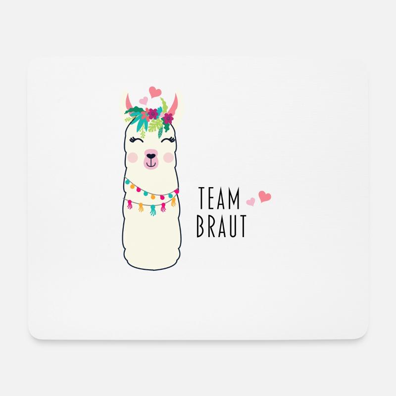 Team Bride Llama Alpaca Alpaca - Mouse Pad (horizontal) - white