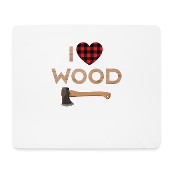 I Love Wood Funny Woodworker Gift Forest Worker - Tapis de souris (format paysage) - blanc - Devant