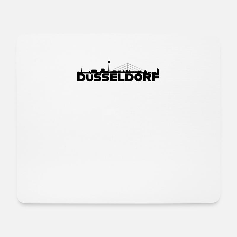 Düsseldorf Deutschland Skyline Geschenkidee - Mousepad (Querformat) - Weiß