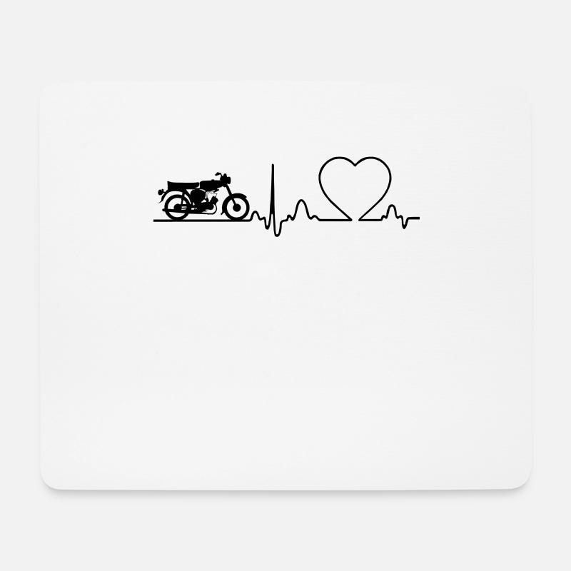 Moped Zweitakt Simson S51 Design - Mousepad (Querformat) - Weiß