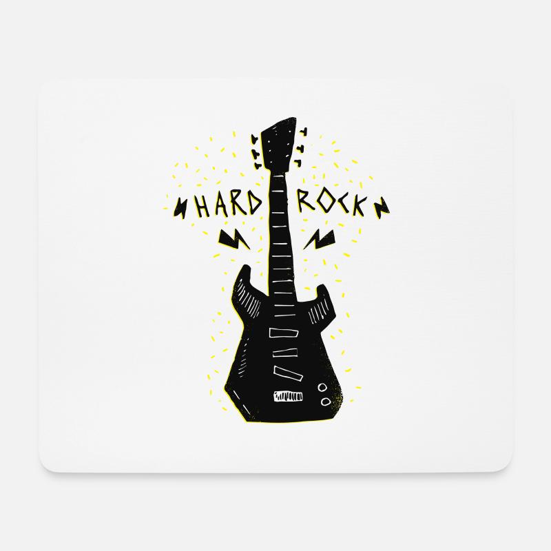 Hard Rock Gitarre Musik - Mousepad (Querformat) - Weiß