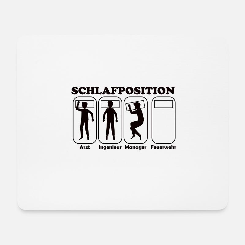 Schlafposition Feuerwehr - Mousepad (Querformat) - Weiß
