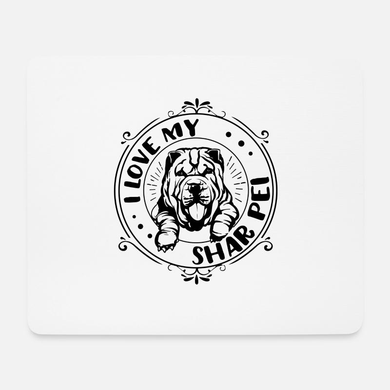 Ich Liebe Meinen Shar Pei - Mousepad (Querformat) - Weiß