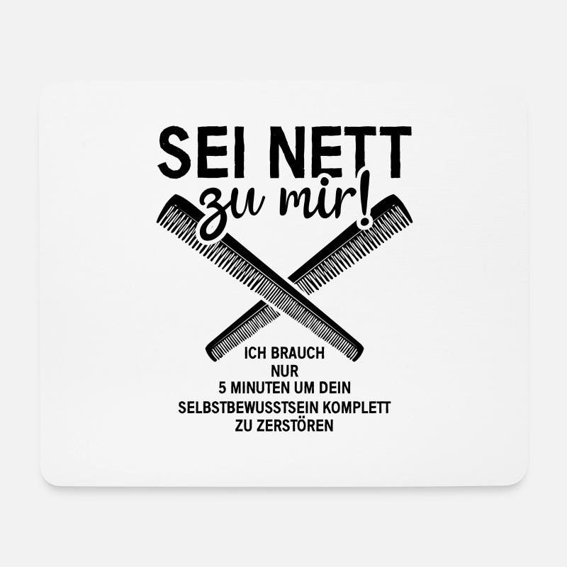 Friseurin Friseur - Mousepad (Querformat) - Weiß