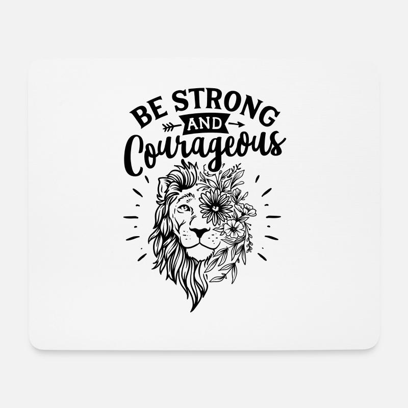 Be Strong And Courageous Strong Person - Mousepad (Querformat) - Weiß