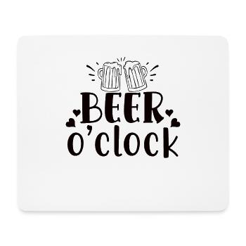 Beer o'clock - Mousepad (Querformat) - Weiß - Vorne