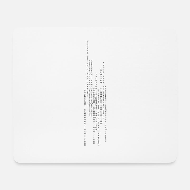 Düsseldorf vertikal - Mousepad (Querformat) - Weiß