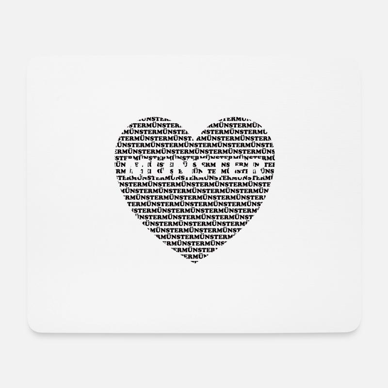 Münster Herz - Mousepad (Querformat) - Weiß