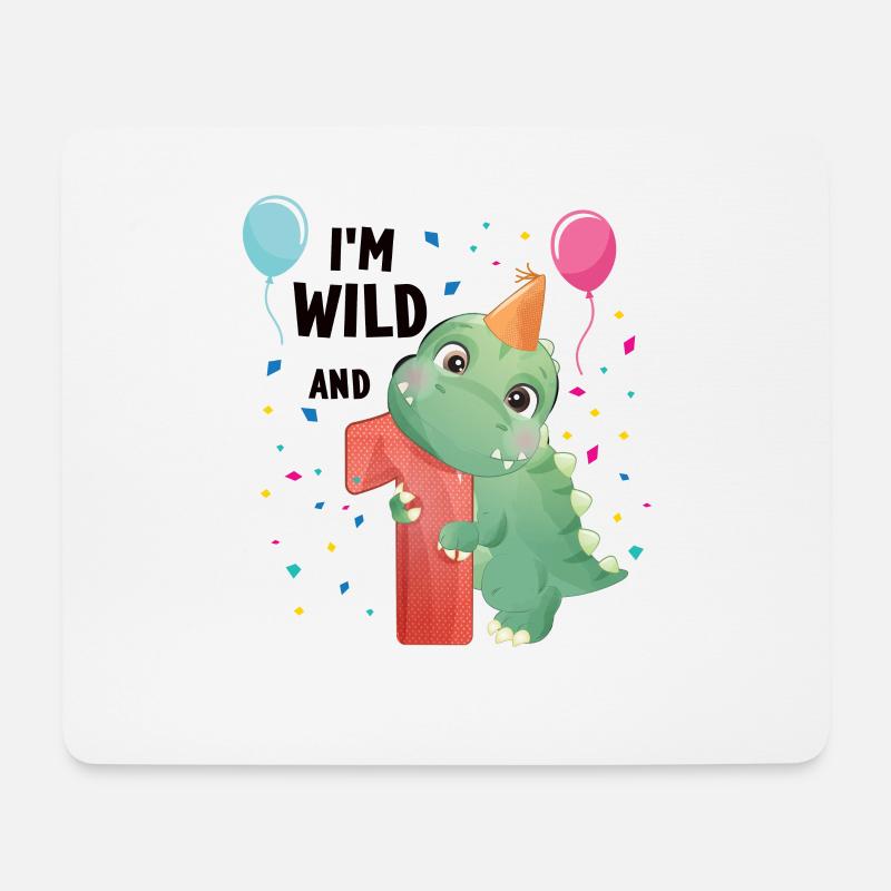 Geburtstag 1 Jahr Dinosaurier Dino 1. Geburtstag - Mousepad (Querformat) - Weiß