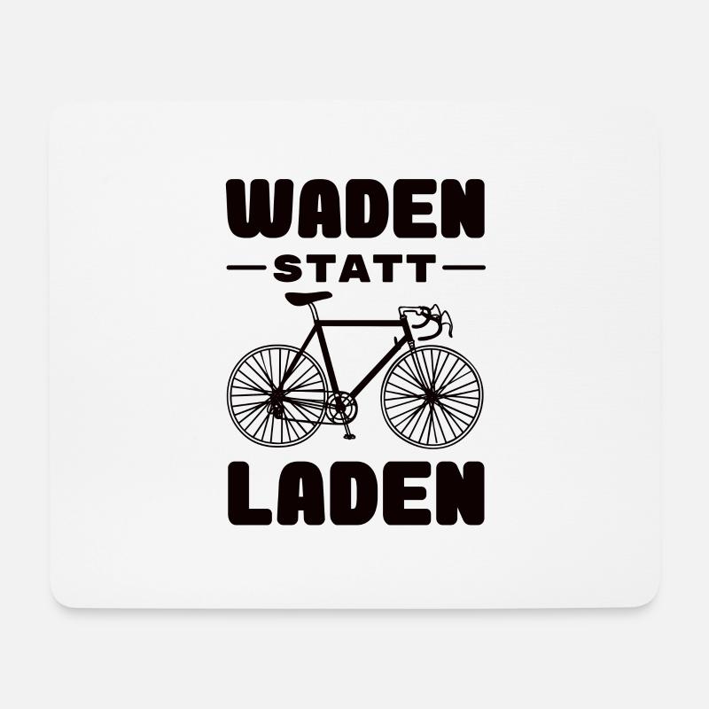 Fahrrad - Waden statt Laden - MTB Rennrad Spruch - Mousepad (Querformat) - Weiß