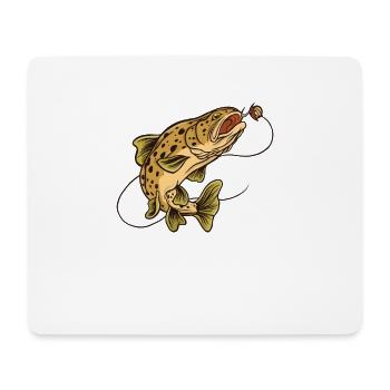 Angler Geschenk Forellen Angeln Regenbogenforelle - Mousepad (Querformat) - Weiß - Vorne