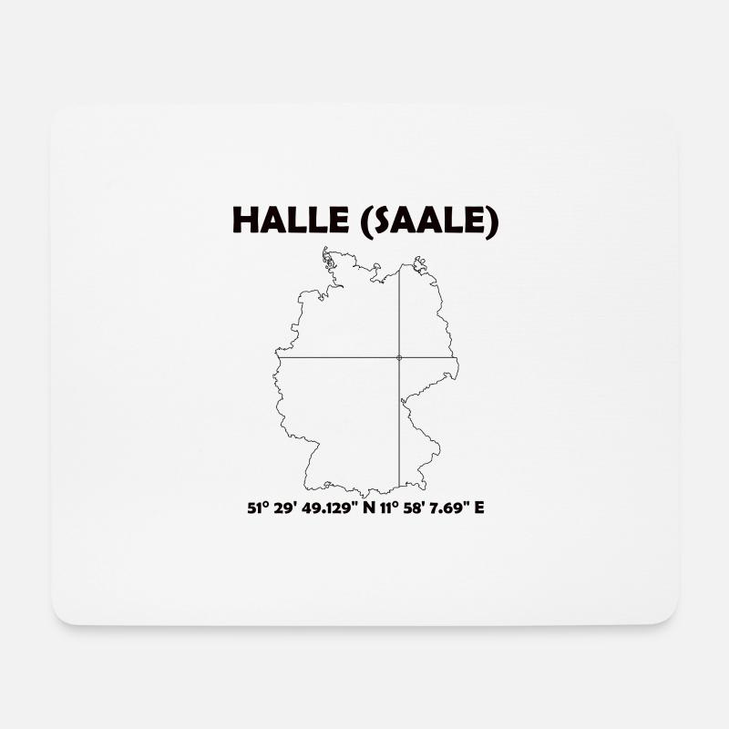Halle Saale Karte - Mousepad (Querformat) - Weiß