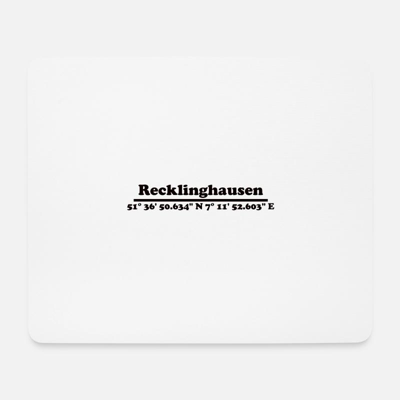 Recklinghausen Koordinaten - Mousepad (Querformat) - Weiß