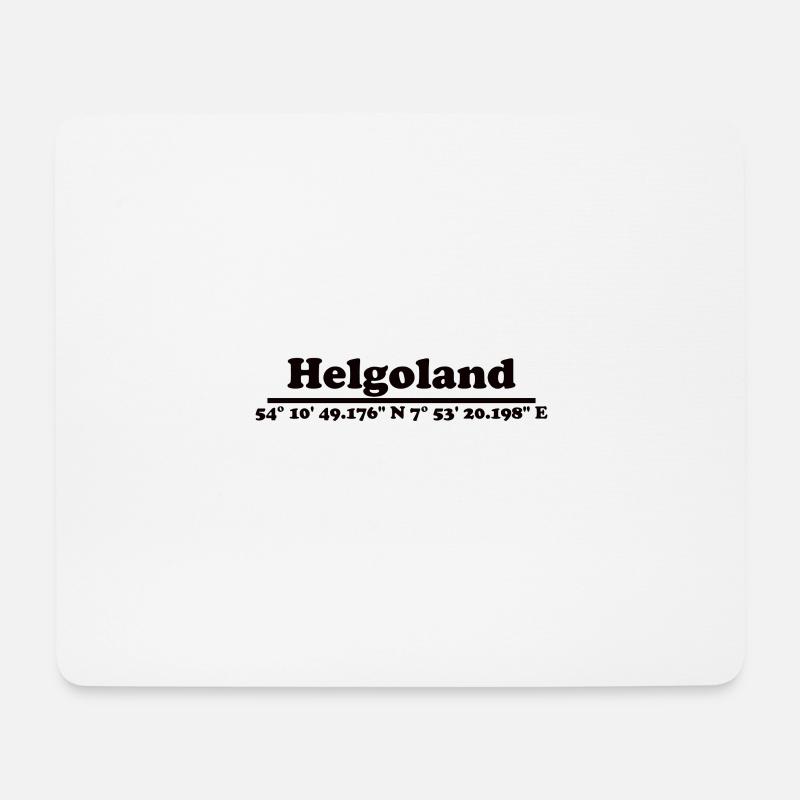 Helgoland Koordinaten - Mousepad (Querformat) - Weiß
