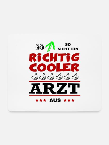 Beruf Arbeit Büro Mann ARZT - Mousepad (Querformat) - Weiß