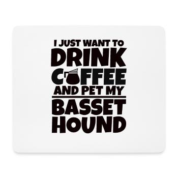 Basset Hound Coffee Dog Mistress Dog Gift - Mouse Pad (horizontal) - white - Front