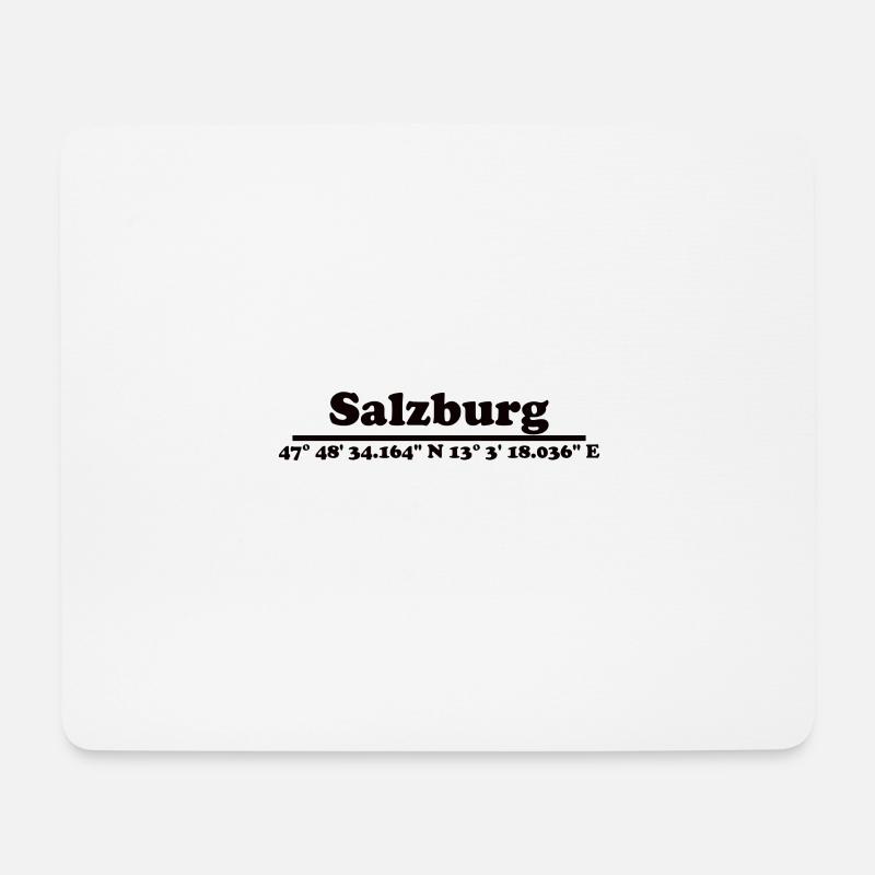 Salzburg Koordinaten - Mousepad (Querformat) - Weiß