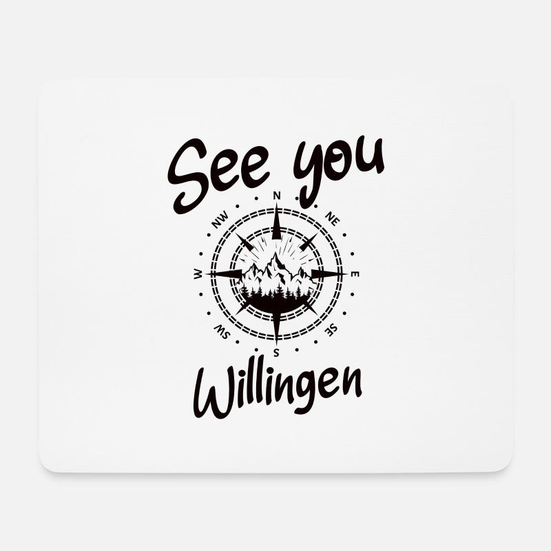Willingen Skifahren Snowboarden im Sauerland - Mousepad (Querformat) - Weiß