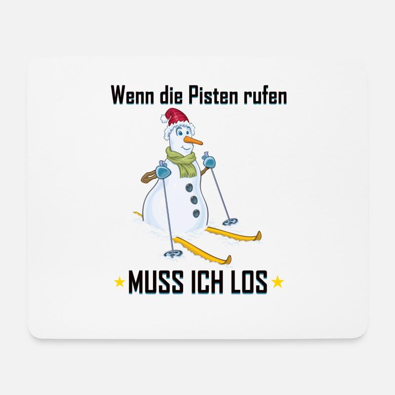 Wenn die Pisten rufen, muss ich los - Mousepad (Querformat) - Weiß