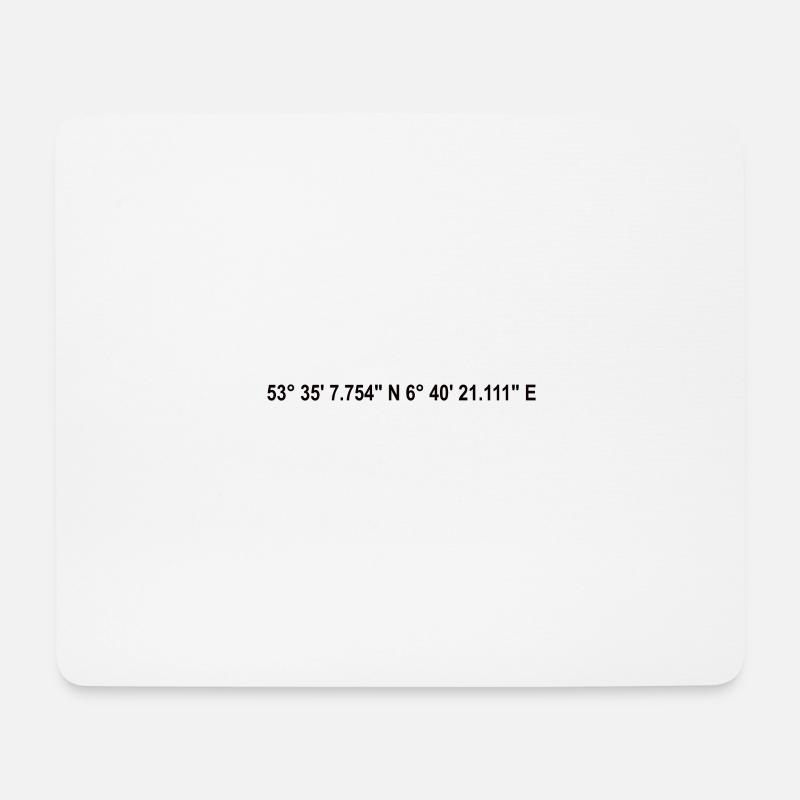 Borkum Koordinaten - Mousepad (Querformat) - Weiß