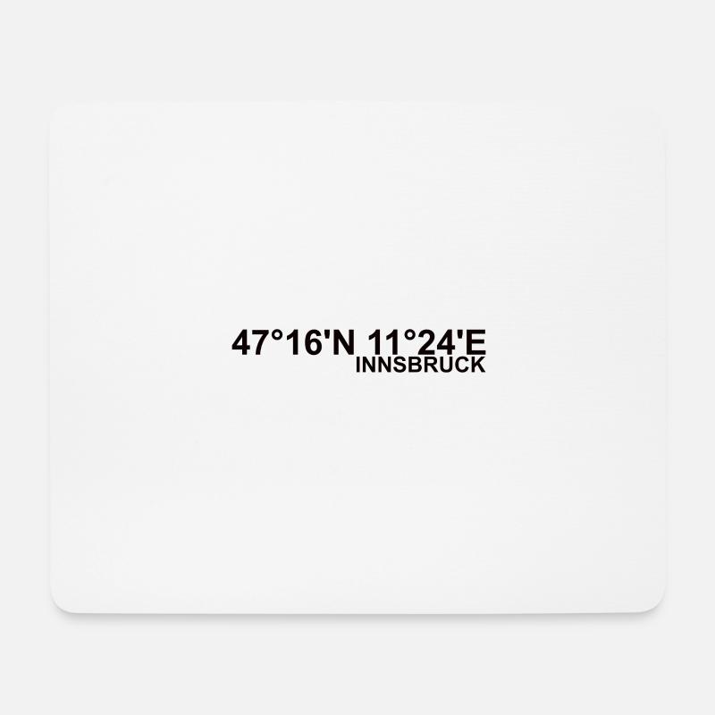 Innsbruck Koordinaten - Mousepad (Querformat) - Weiß