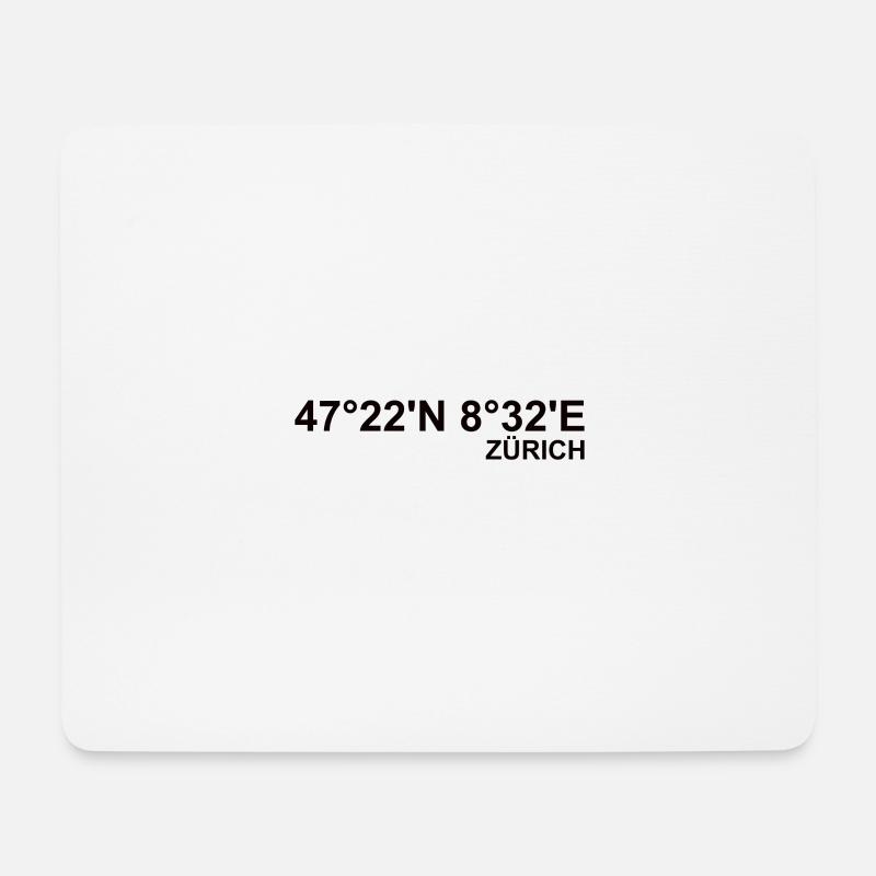 Zürich Koordinaten - Mousepad (Querformat) - Weiß