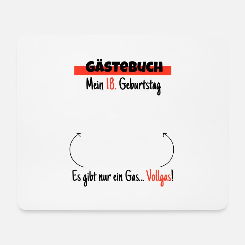 18. Geburtstag Gästebuch - Mousepad (Querformat) - Weiß